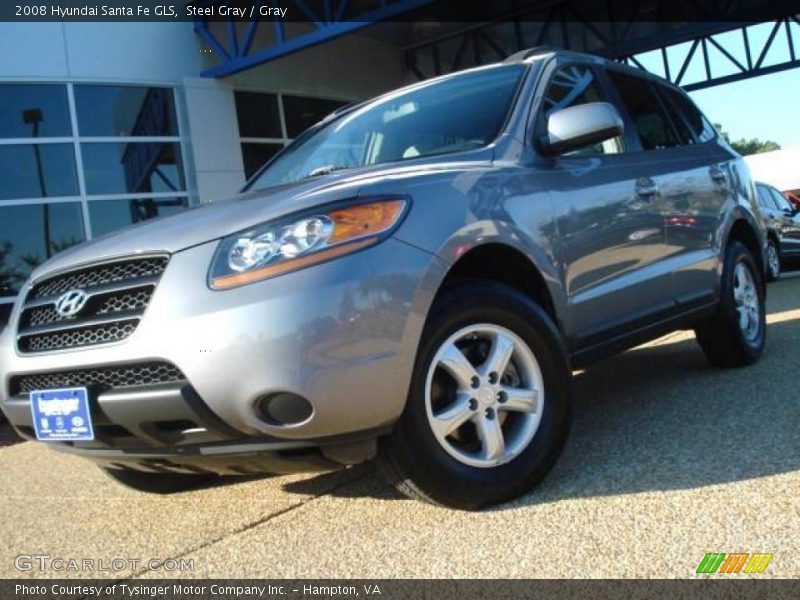 Steel Gray / Gray 2008 Hyundai Santa Fe GLS