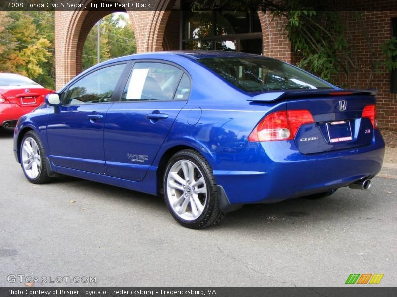 Fiji Blue Pearl / Black 2008 Honda Civic Si Sedan