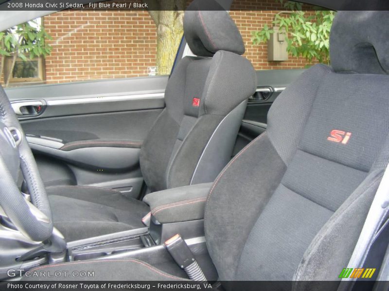Fiji Blue Pearl / Black 2008 Honda Civic Si Sedan
