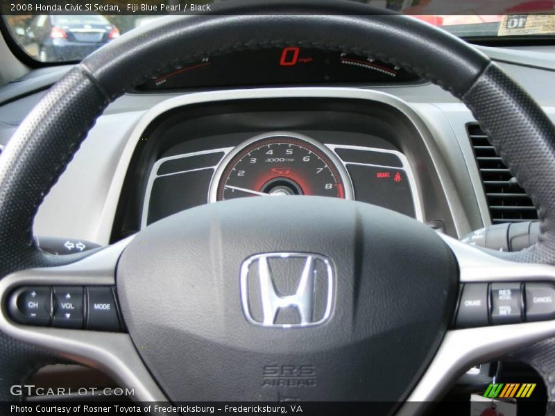 Fiji Blue Pearl / Black 2008 Honda Civic Si Sedan