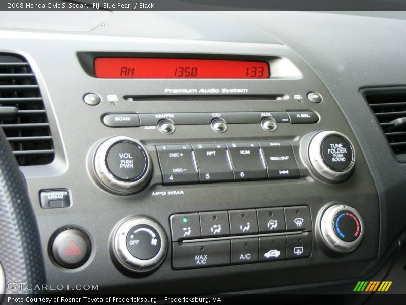 Fiji Blue Pearl / Black 2008 Honda Civic Si Sedan
