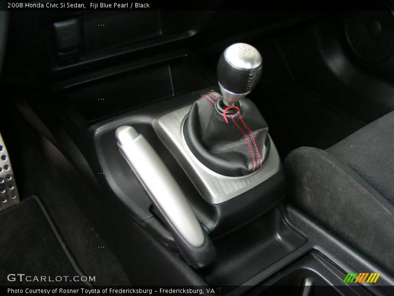 Fiji Blue Pearl / Black 2008 Honda Civic Si Sedan
