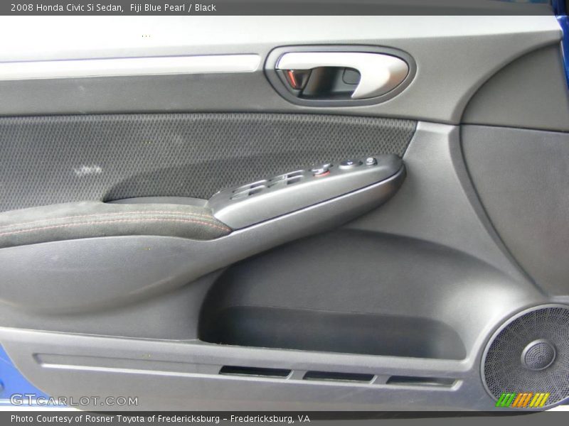 Fiji Blue Pearl / Black 2008 Honda Civic Si Sedan