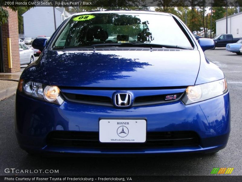 Fiji Blue Pearl / Black 2008 Honda Civic Si Sedan