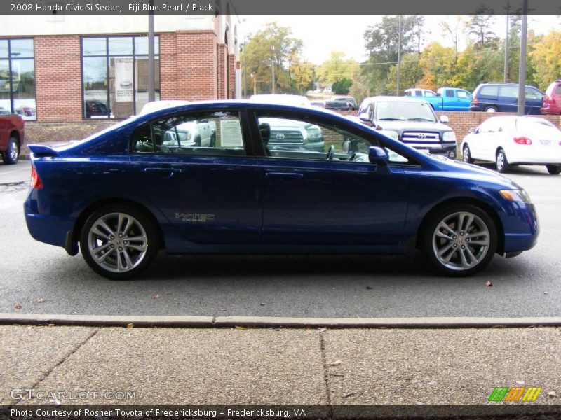 Fiji Blue Pearl / Black 2008 Honda Civic Si Sedan