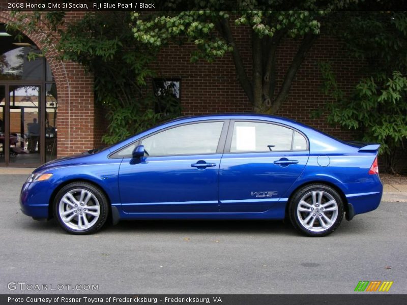 Fiji Blue Pearl / Black 2008 Honda Civic Si Sedan