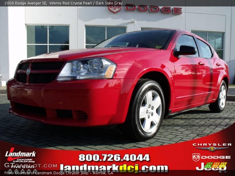 Inferno Red Crystal Pearl / Dark Slate Gray 2009 Dodge Avenger SE