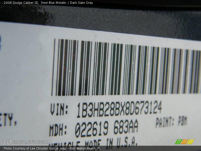 Steel Blue Metallic / Dark Slate Gray 2008 Dodge Caliber SE