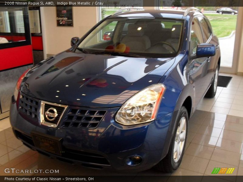 Indigo Blue Metallic / Gray 2008 Nissan Rogue SL AWD