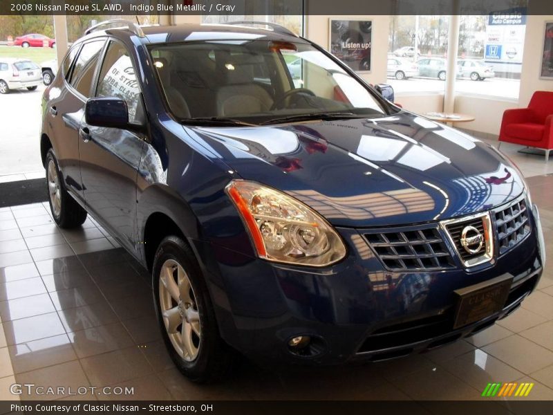 Indigo Blue Metallic / Gray 2008 Nissan Rogue SL AWD