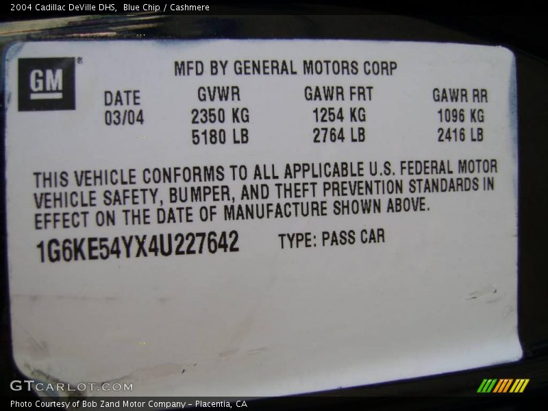 Blue Chip / Cashmere 2004 Cadillac DeVille DHS