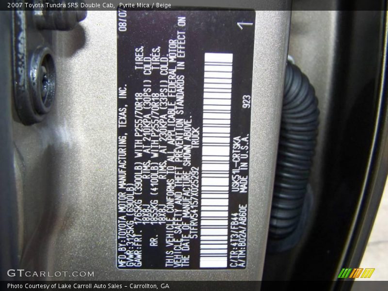 Pyrite Mica / Beige 2007 Toyota Tundra SR5 Double Cab