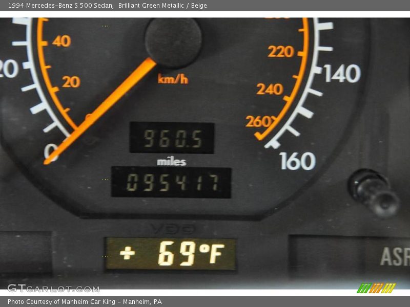 Brilliant Green Metallic / Beige 1994 Mercedes-Benz S 500 Sedan