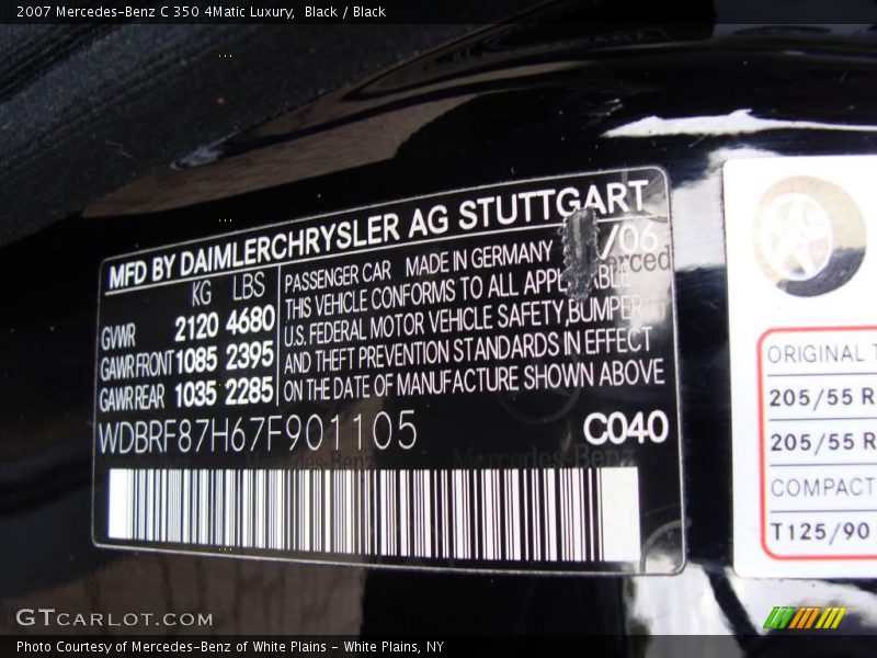 Black / Black 2007 Mercedes-Benz C 350 4Matic Luxury