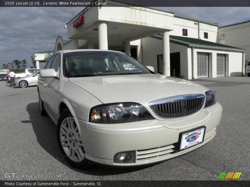 Ceramic White Pearlescent / Camel 2005 Lincoln LS V8