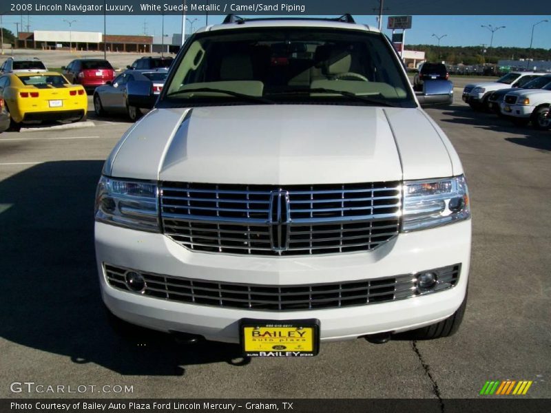 White Suede Metallic / Camel/Sand Piping 2008 Lincoln Navigator Luxury