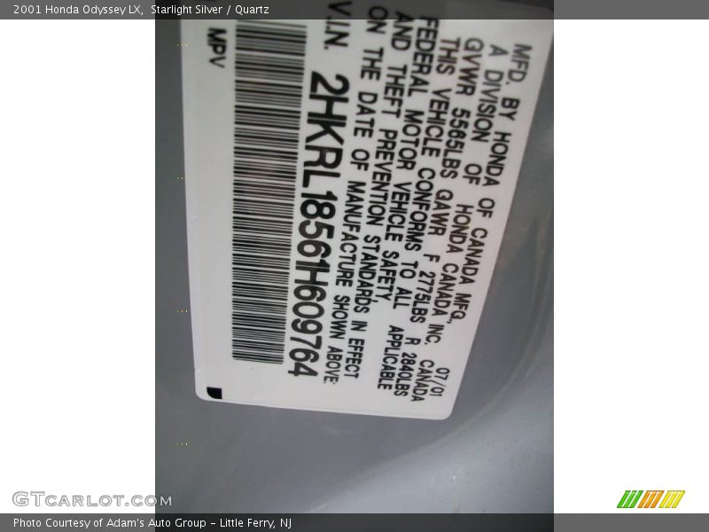 Starlight Silver / Quartz 2001 Honda Odyssey LX