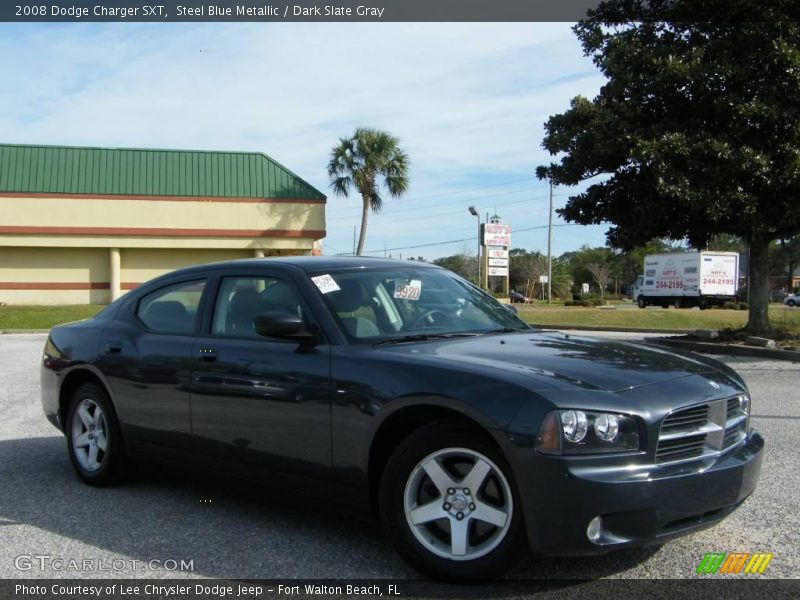 Steel Blue Metallic / Dark Slate Gray 2008 Dodge Charger SXT