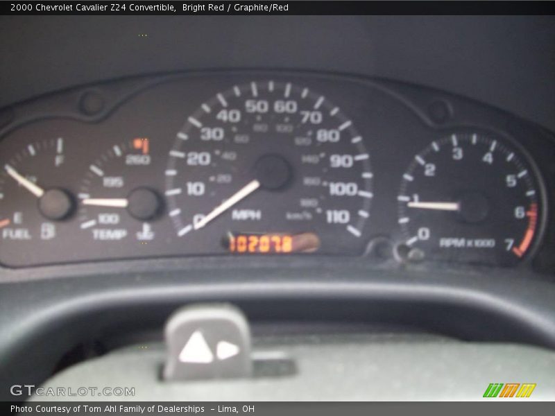 Bright Red / Graphite/Red 2000 Chevrolet Cavalier Z24 Convertible