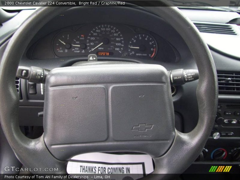 Bright Red / Graphite/Red 2000 Chevrolet Cavalier Z24 Convertible