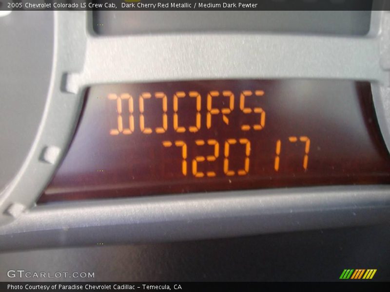 Dark Cherry Red Metallic / Medium Dark Pewter 2005 Chevrolet Colorado LS Crew Cab