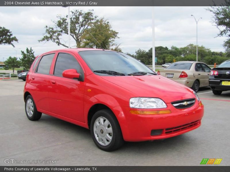 Victory Red / Gray 2004 Chevrolet Aveo LS Hatchback