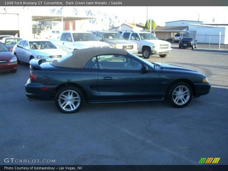 Dark Green Satin Metallic / Saddle 1998 Ford Mustang GT Convertible