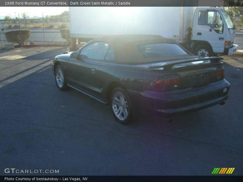 Dark Green Satin Metallic / Saddle 1998 Ford Mustang GT Convertible