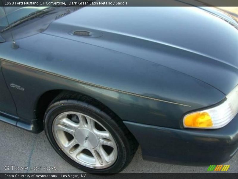 Dark Green Satin Metallic / Saddle 1998 Ford Mustang GT Convertible