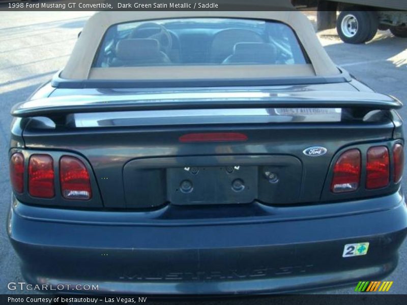 Dark Green Satin Metallic / Saddle 1998 Ford Mustang GT Convertible