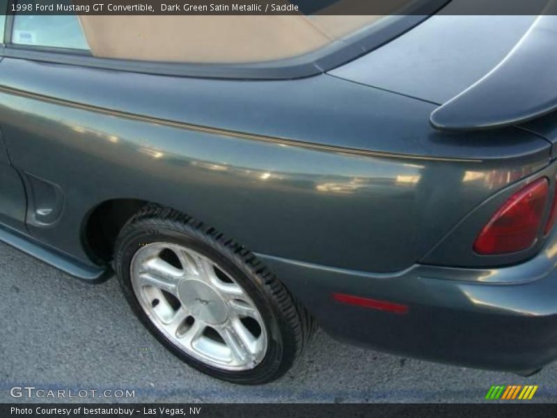 Dark Green Satin Metallic / Saddle 1998 Ford Mustang GT Convertible