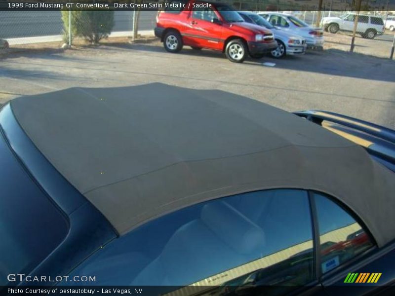 Dark Green Satin Metallic / Saddle 1998 Ford Mustang GT Convertible