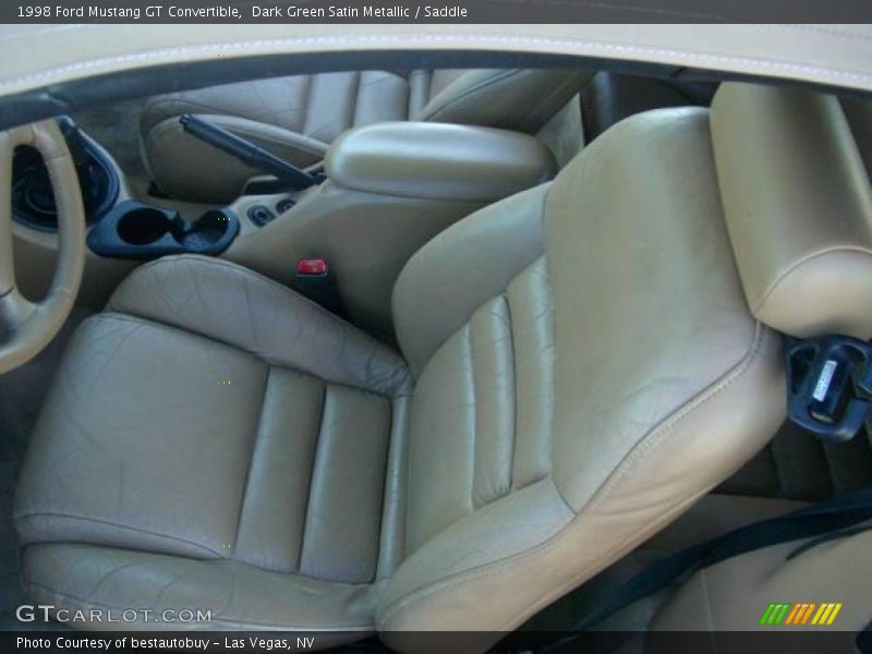 Dark Green Satin Metallic / Saddle 1998 Ford Mustang GT Convertible