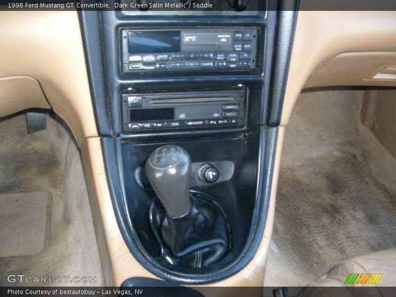 Dark Green Satin Metallic / Saddle 1998 Ford Mustang GT Convertible