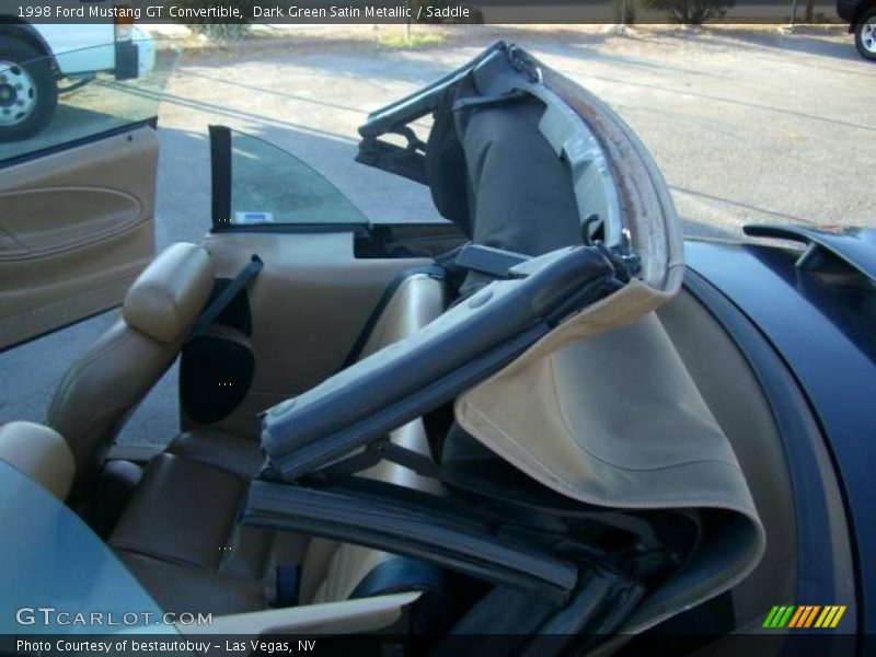 Dark Green Satin Metallic / Saddle 1998 Ford Mustang GT Convertible