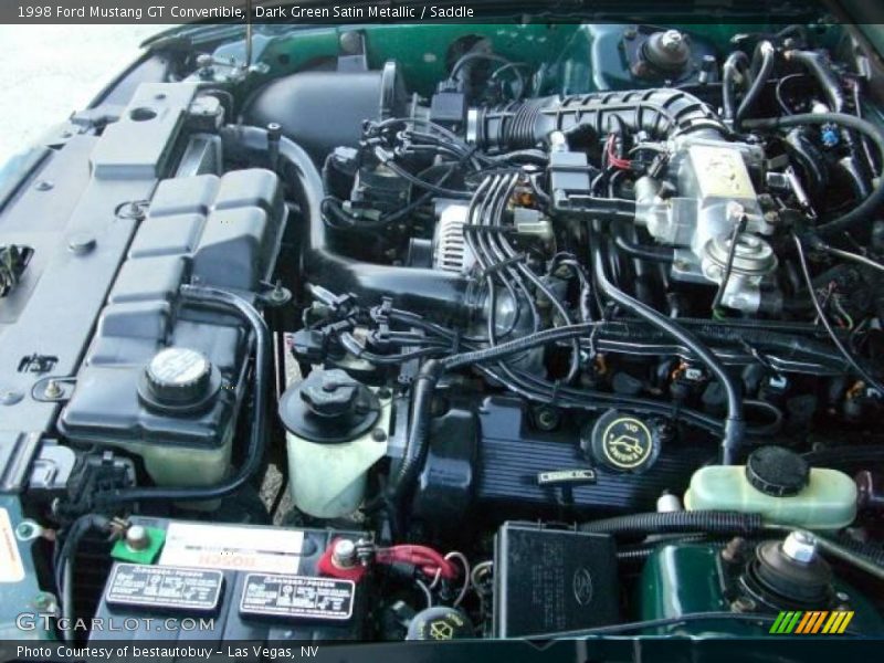 Dark Green Satin Metallic / Saddle 1998 Ford Mustang GT Convertible