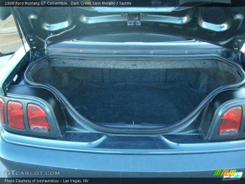 Dark Green Satin Metallic / Saddle 1998 Ford Mustang GT Convertible