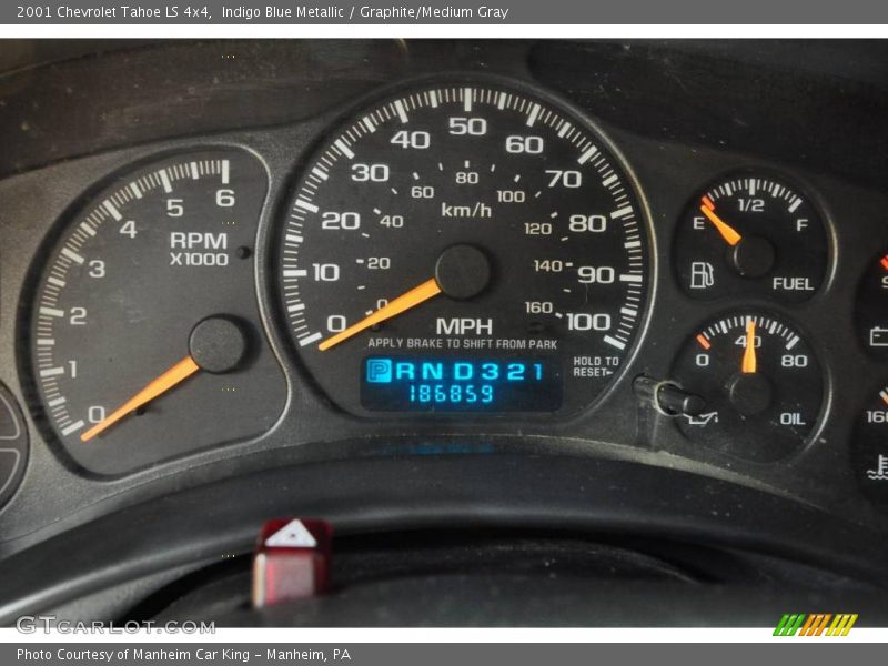 Indigo Blue Metallic / Graphite/Medium Gray 2001 Chevrolet Tahoe LS 4x4