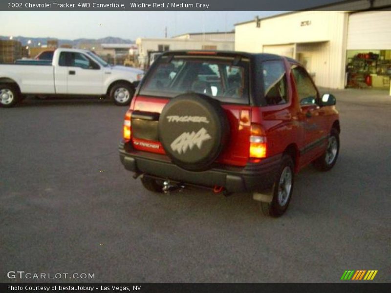 Wildfire Red / Medium Gray 2002 Chevrolet Tracker 4WD Convertible