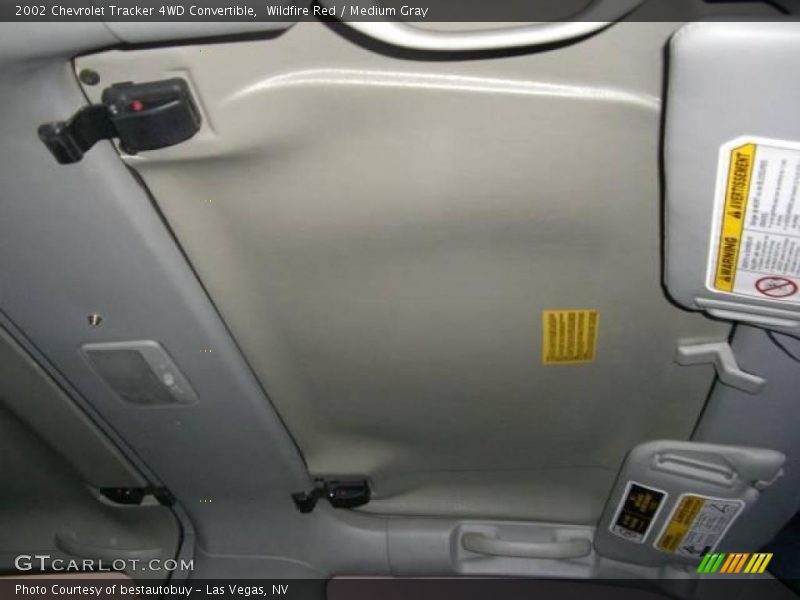 Wildfire Red / Medium Gray 2002 Chevrolet Tracker 4WD Convertible