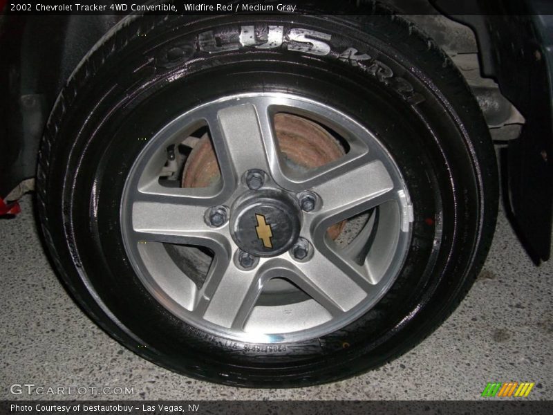 Wildfire Red / Medium Gray 2002 Chevrolet Tracker 4WD Convertible