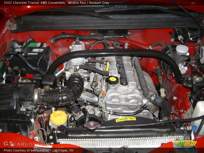 Wildfire Red / Medium Gray 2002 Chevrolet Tracker 4WD Convertible