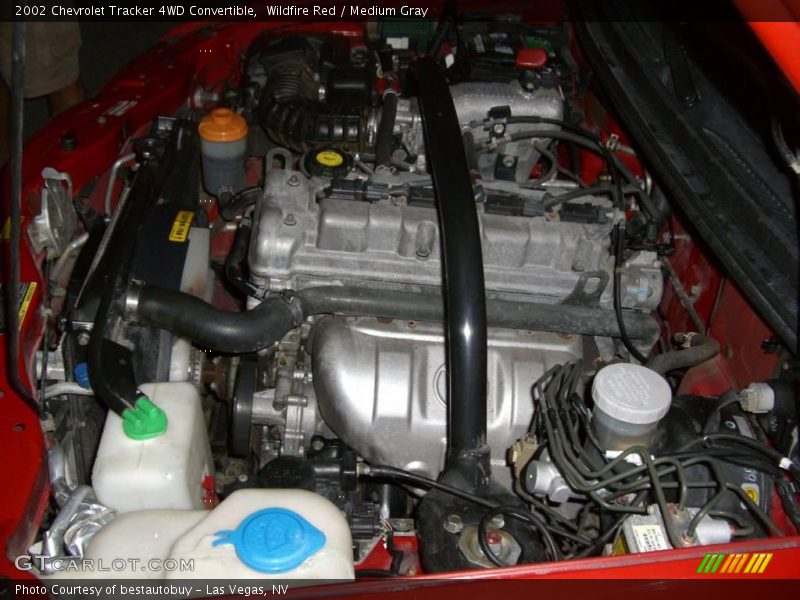 Wildfire Red / Medium Gray 2002 Chevrolet Tracker 4WD Convertible
