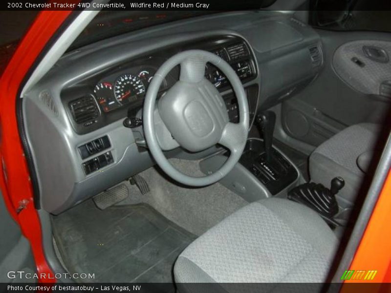 Wildfire Red / Medium Gray 2002 Chevrolet Tracker 4WD Convertible