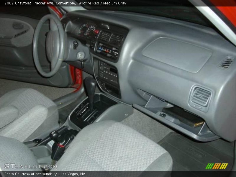 Wildfire Red / Medium Gray 2002 Chevrolet Tracker 4WD Convertible