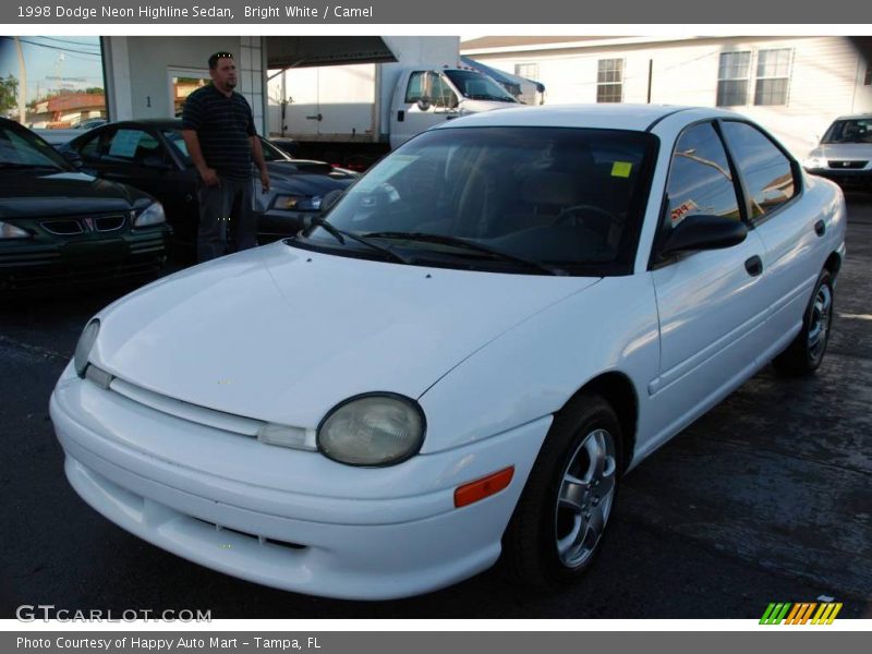 Bright White / Camel 1998 Dodge Neon Highline Sedan