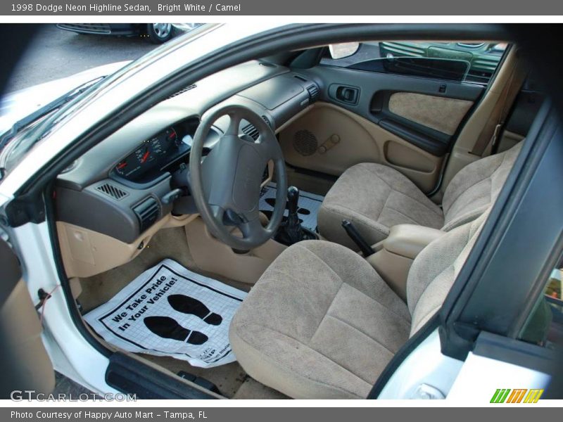 Bright White / Camel 1998 Dodge Neon Highline Sedan