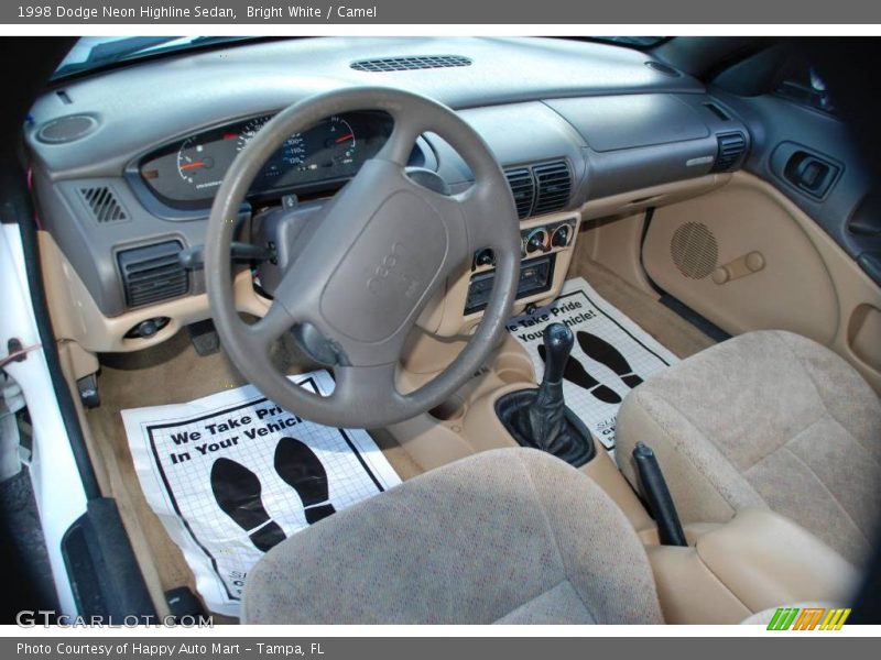 Bright White / Camel 1998 Dodge Neon Highline Sedan