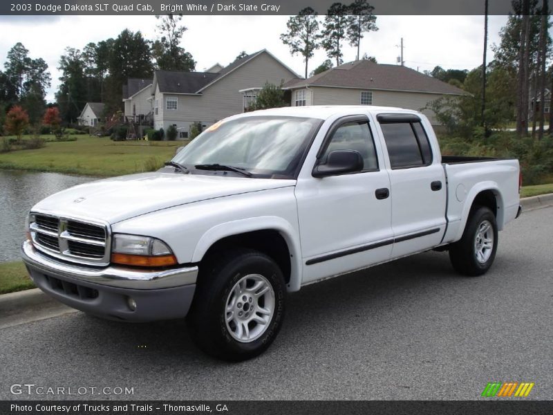 Bright White / Dark Slate Gray 2003 Dodge Dakota SLT Quad Cab
