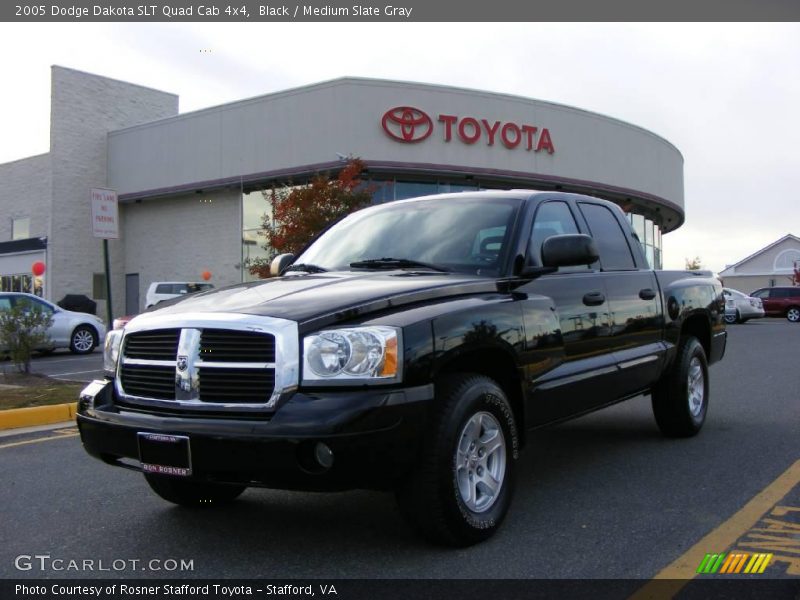 Black / Medium Slate Gray 2005 Dodge Dakota SLT Quad Cab 4x4